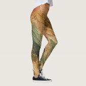 Terracotta perzik geperste bloemen Bohemian Leggings (Rechts)