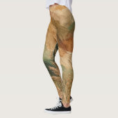 Terracotta perzik geperste bloemen Bohemian Leggings (Links)