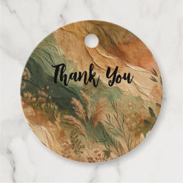 Terracotta Perzik Geperste Bloemen Boho Bruiloft Bedankjes Labels