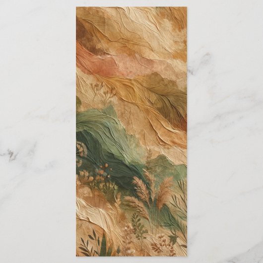 Terracotta perzik geperste bloemen Boho bruiloft m Menu (Achterkant)