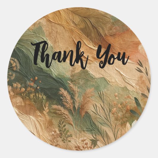 Terracotta perzik geperste bloemen Boho bruiloft Ronde Sticker (Voorkant)