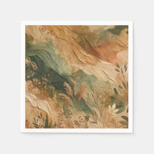 Terracotta perzik geperste bloemen Boho bruiloft Servet