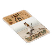 Terracotta Perzik Geperste Bloemen Boho Save Date Magneet (Rechterzijde)
