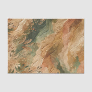 Terracotta Perzik Geperste Bloemen Boho  Tissuepapier