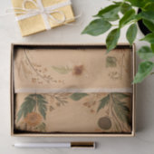 Terracotta perzik geperste bloemen Boho Tissuepapier (Geschenk)