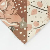 Terracotta Perzik Quilt Patchwork Gingham Bloemig Fleece Deken (Hoek)