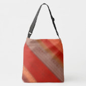 Terracotta Perzik Strepen Aangepaste Naam Crossbody Tas (Achterkant)