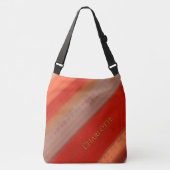 Terracotta Perzik Strepen Aangepaste Naam Crossbody Tas (Voorkant)
