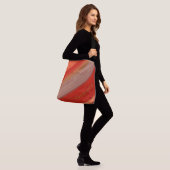 Terracotta Perzik Strepen Aangepaste Naam Crossbody Tas (Op model)