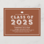 Terracotta Pet Klasse van 2024 Retro Afstuderen Uitnodiging Briefkaart (Voorkant)