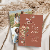 Terracotta Photo Boho Save the Date Flat Kaart