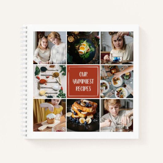 Terracotta Photo Collage 8 Pics Family Recipes Notitieboek (Voorkant)