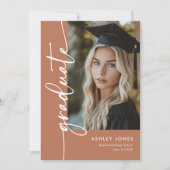 Terracotta Photo Collage Graduate Graduation Party Kaart (Voorkant)