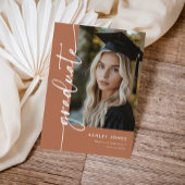 Terracotta Photo Collage Graduate Graduation Party Kaart