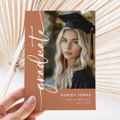 Terracotta Photo Collage Graduate Graduation Party Kaart