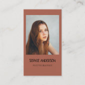 Terracotta Photo Photographer with QR Code Visitekaartje (Voorkant)