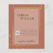 Terracotta PHOTO QR CODE Weddenschap Uitnodigt Ops (Voorkant)