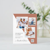 Terracotta PHOTO QR CODE Weddenschap Uitnodigt Ops (Staand voorkant)