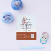 Terracotta Photo Wedding Invite QR Code Save Date Flyer (Enkel)