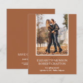 Terracotta Photo Wedding Save the Date (Voorkant / Achterkant)