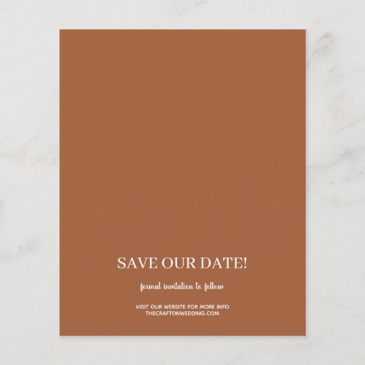 Terracotta Photo Wedding Save the Date (Achterkant)