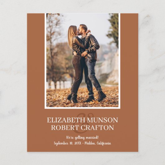 Terracotta Photo Wedding Save the Date (Voorkant)