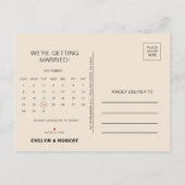 Terracotta Photo Wedding Save the Date Calendar Aankondigingskaart (Achterkant)