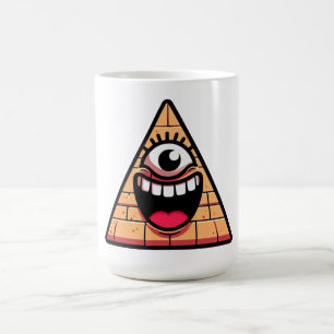 Terracotta piramide oog koffiemok