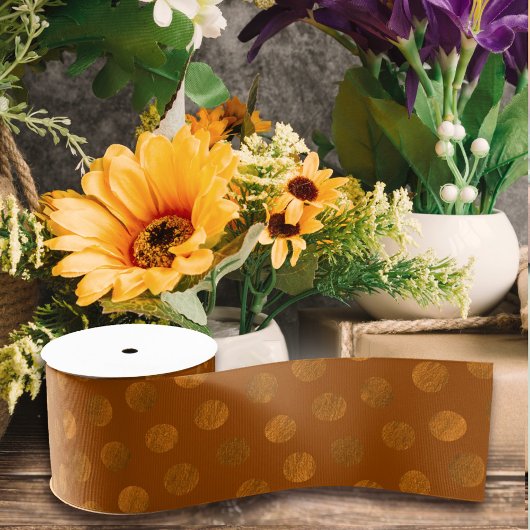 Terracotta Polka Dots Modern & Elegant Kerstmis Grosgrain Lint