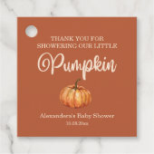 Terracotta pompoen Baby shower Bedankjes Labels (Voorkant)