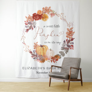 Terracotta pompoen Baby shower foto achtergrond Wandkleed