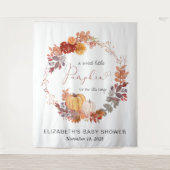 Terracotta pompoen Baby shower foto achtergrond Wandkleed (Voorkant)