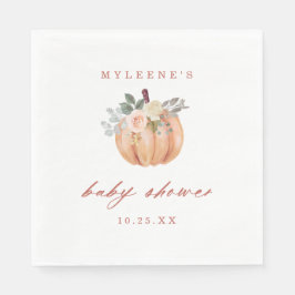 Terracotta pompoen Baby shower Servet