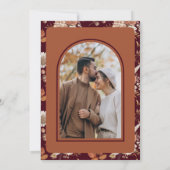 Terracotta Pompoen Bloem Burgundy Bruiloft Save The Date (Achterkant)