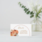 Terracotta Pompoen Boho Arch Bloemen Details Informatiekaartje (Staand voorkant)