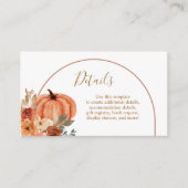 Terracotta Pompoen Boho Arch Bloemen Details Informatiekaartje (Voorkant)