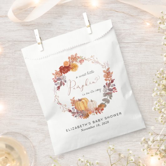 Terracotta pompoen herfst Baby shower Bedankzakje (Geknipt)