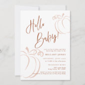 Terracotta Pompoen Herfst Boheemse Baby shower Kaart (Voorkant)