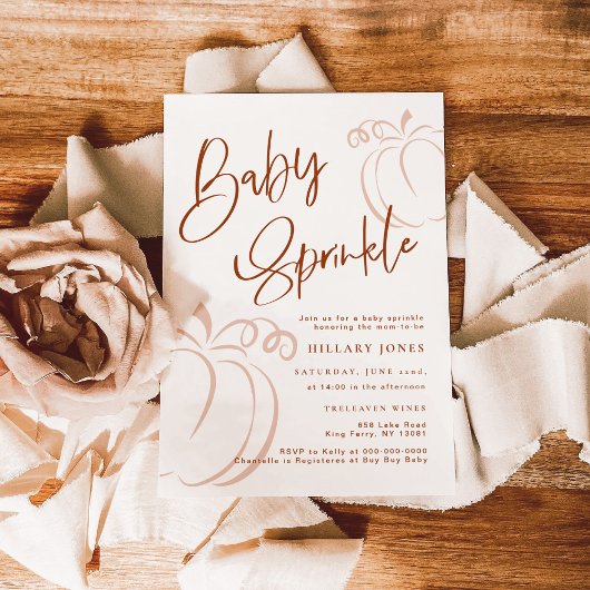 Terracotta Pompoen Herfst Boheemse Baby Sprinkle Kaart