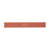 Terracotta Pompoen Monogram Buikband Uitnodigingen Wikkel (Vlak)