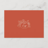Terracotta Pompoen Monogram QR Code RSVP Kaart (Voorkant)