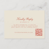 Terracotta Pompoen Monogram QR Code RSVP Kaart (Achterkant)