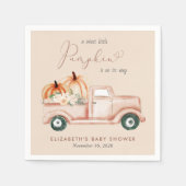 Terracotta Pompoen  Vrachtwagen Baby shower Servet (Voorkant)