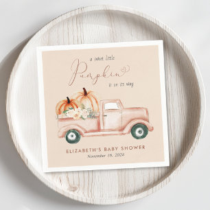 Terracotta Pompoen  Vrachtwagen Baby shower Servet