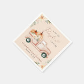 Terracotta pompoen vrachtwagen Baby shower Servet (Hoek)