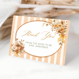 Terracotta pompoen Vrijgezellenfeest dank u kaart