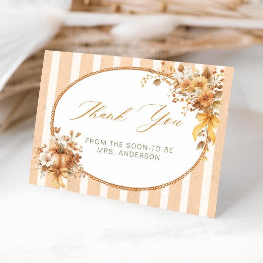 Terracotta pompoen Vrijgezellenfeest dank u kaart