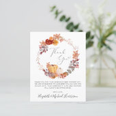 Terracotta Pompoen Waterverf Baby Dank u kaart (Staand voorkant)