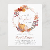 Terracotta Pompoen Waterverf Baby shower Invite (Voorkant)