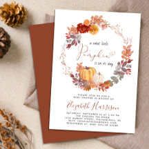 Terracotta Pompoen Waterverf Baby shower